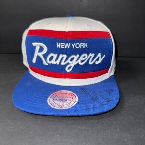 Henrik Lundqvist Signed New York Rangers Mitchell & Ness SnapBack hat New.